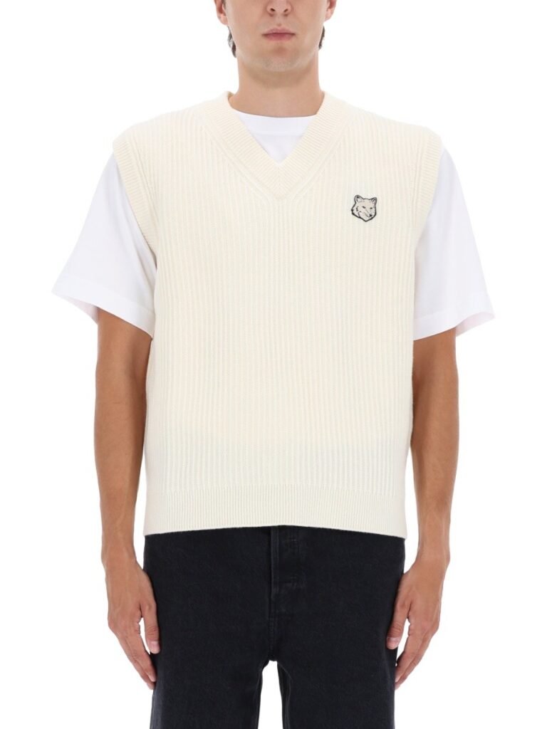 RIBBED VEST WITH FOX PATCH