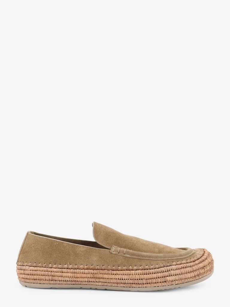 Rio suede and raffia loafers
