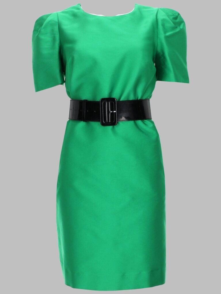 ABITO IN SATIN CON CINTURA