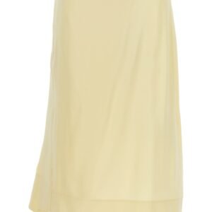 Satin skirt with side slit