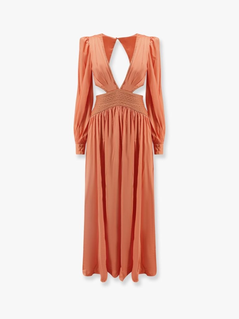 Satin sunset long dress with cut-out details