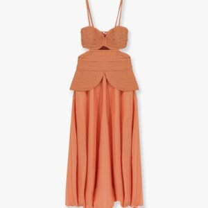 Sunset Satin dress with braided corset