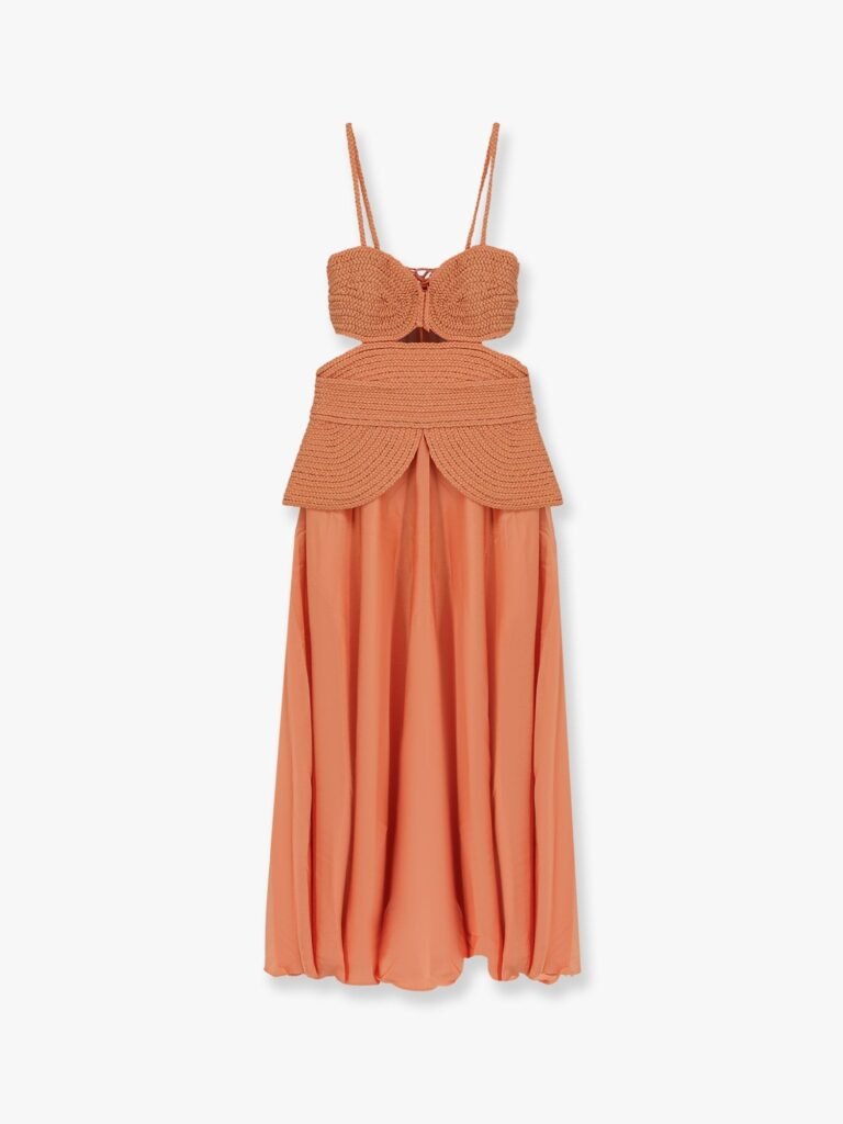Sunset Satin dress with braided corset