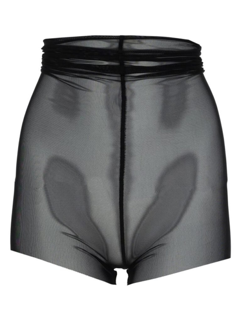 SEMI-TRANSPARENT HIGH-WAISTED SHORTS
