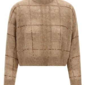 Sequin check sweater