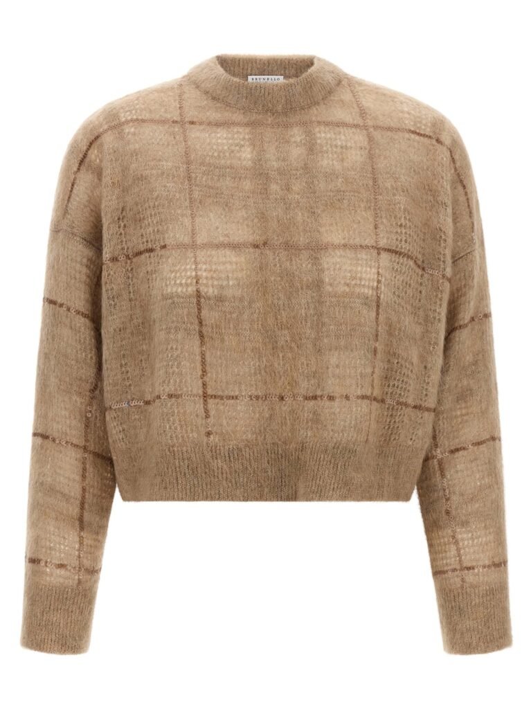 Sequin check sweater