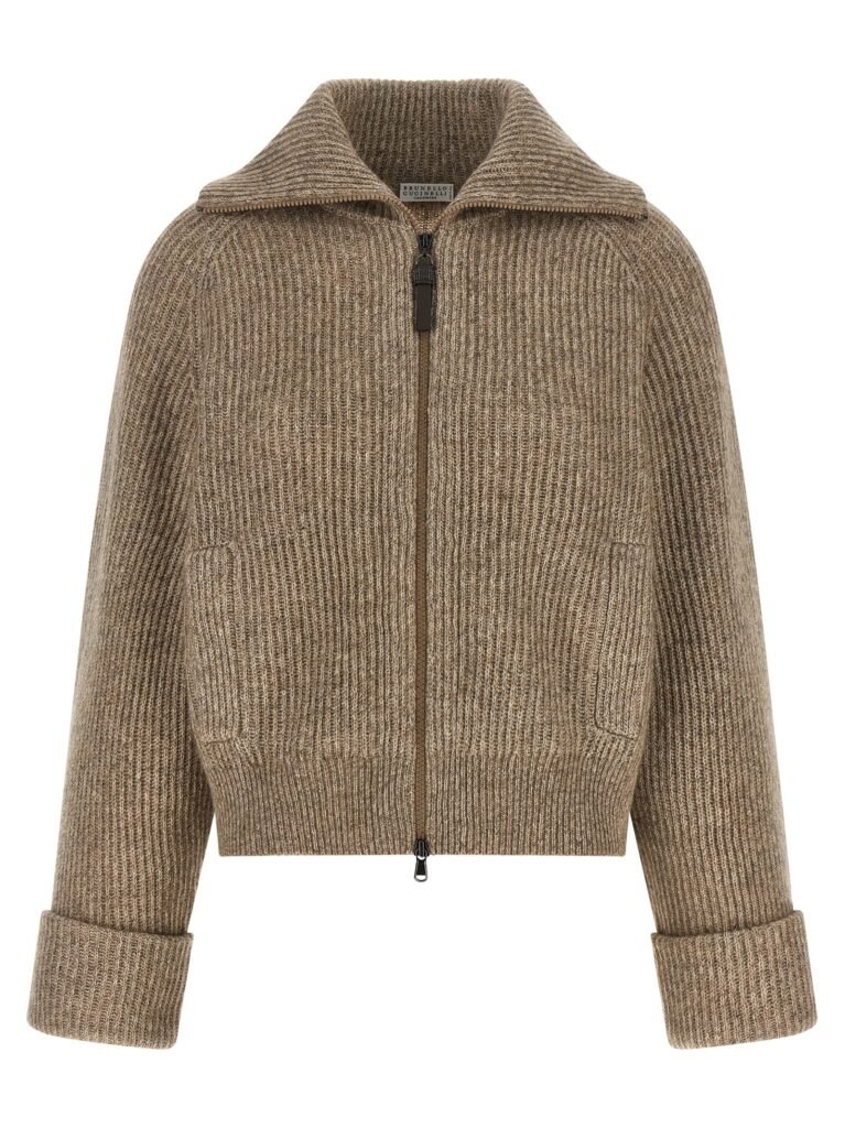 'Shiny Zipper Pull' cardigan