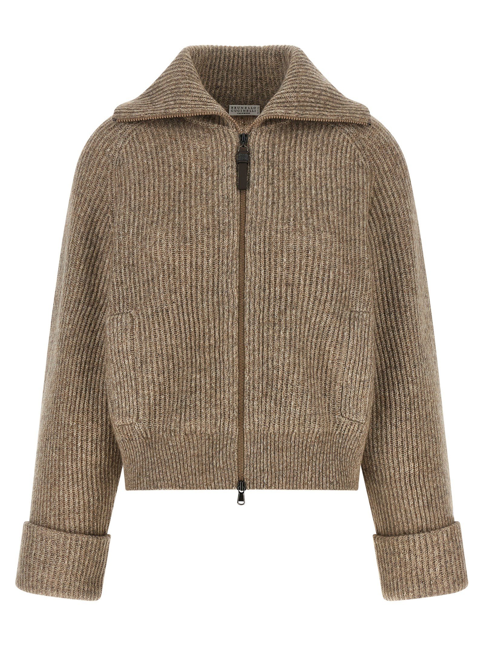 'Shiny Zipper Pull' cardigan