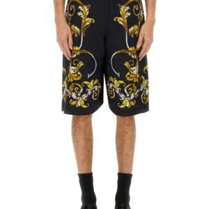 SHORTS WITH BAROQUE OUTLINE PRINT