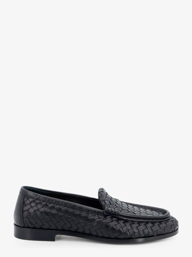 Silenzio leather loafers with Intrecciato motif