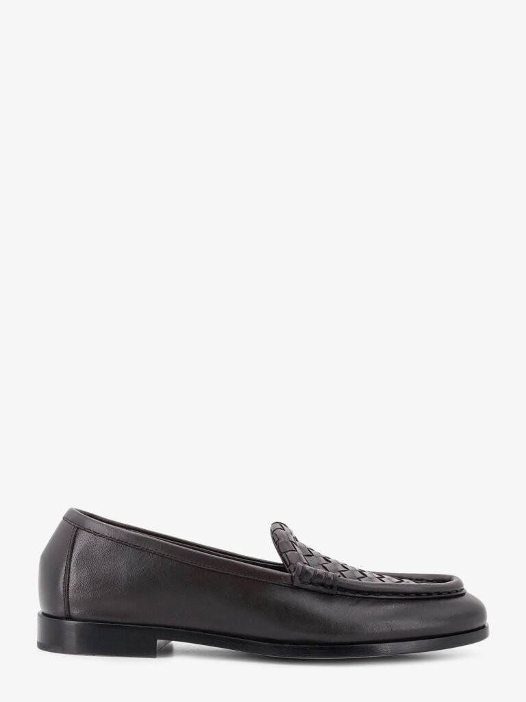 Silenzio leather loafers with Intrecciato motif