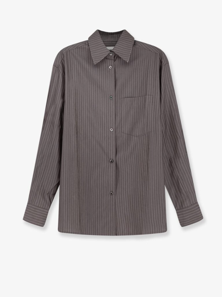 Silk and wool blend shirt with striped pattern