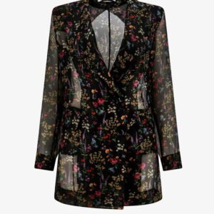Silk blazer with floral print