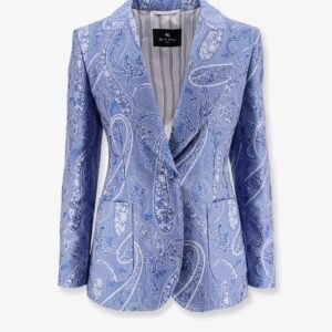 Silk blend single-breasted blazer