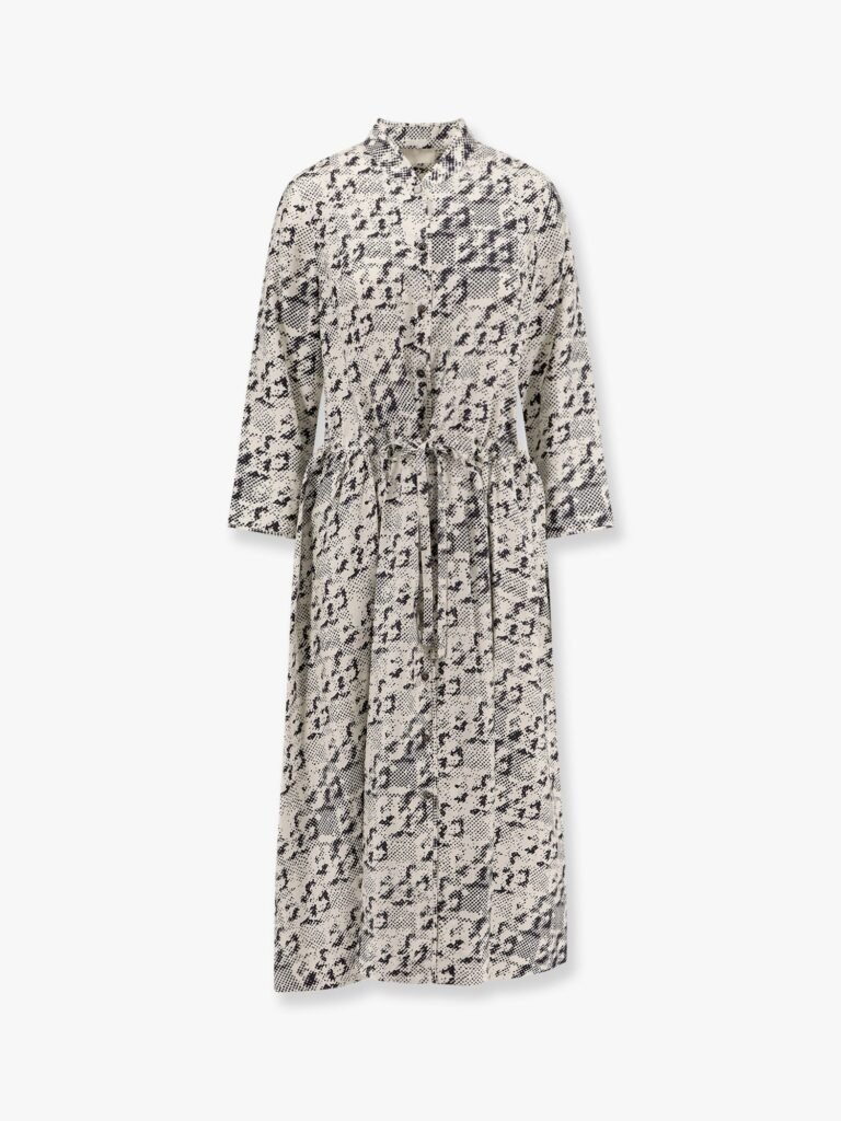 Silk dress with pixelated logo print