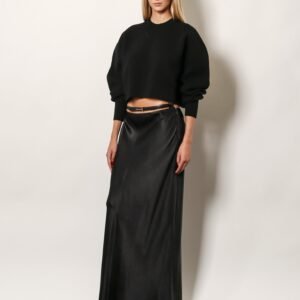 Silk midi skirt