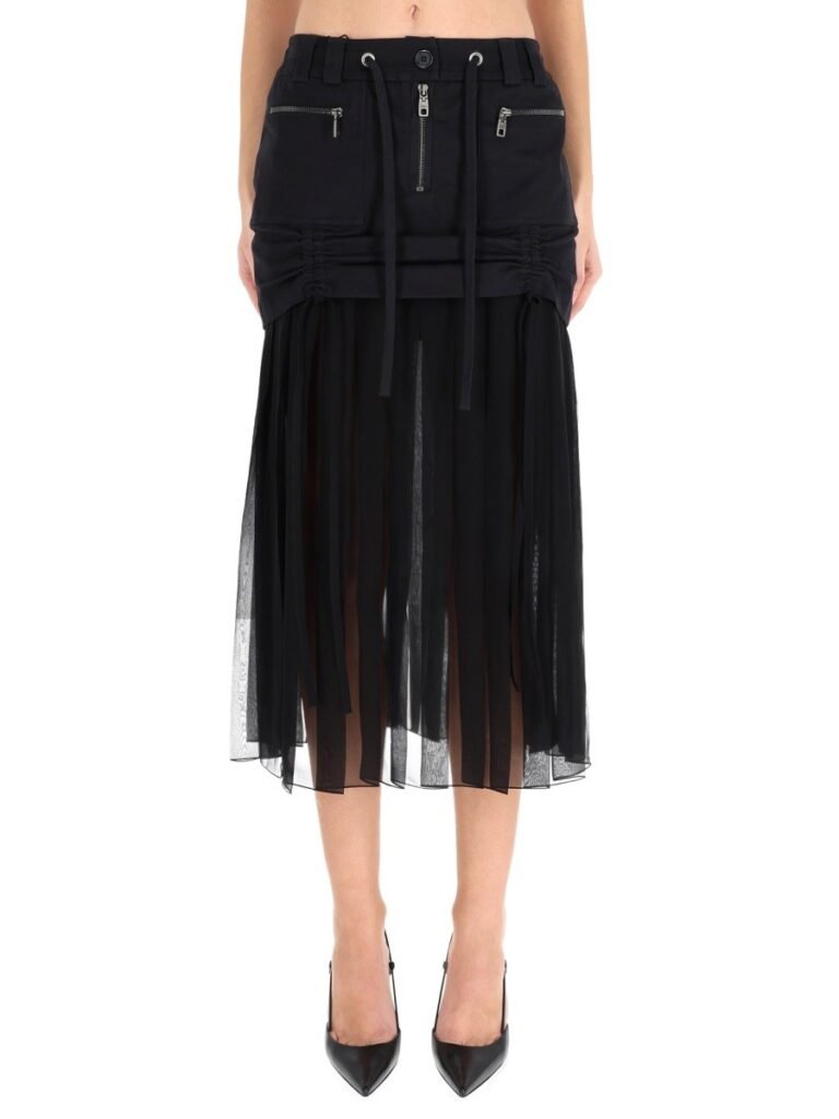 SILK MIDI SKIRT