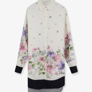 Silk shirt with Dior Hortensia Garden print