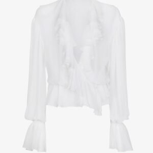 Silk shirt with rouches