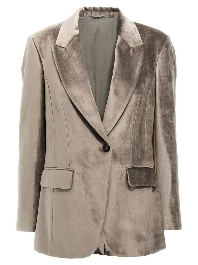 Single-breasted chenille blazer