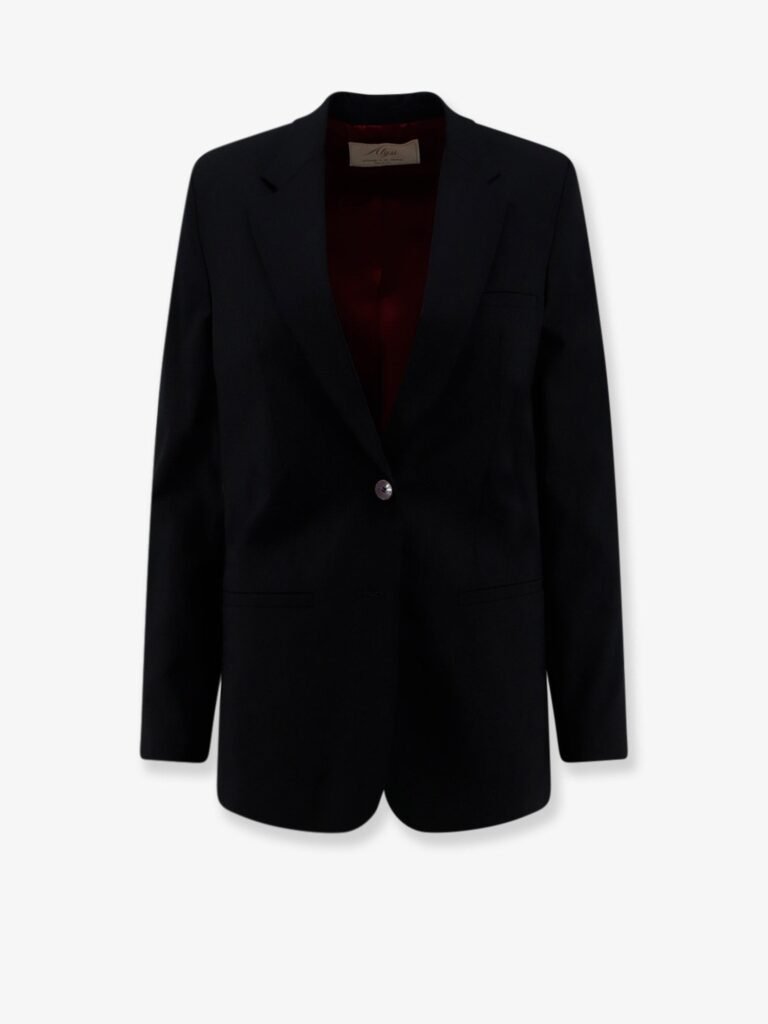 Single-breasted stretch virgin wool blazer