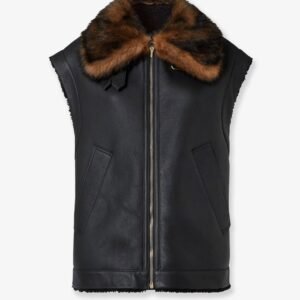 Sleeveless sheepskin jacket