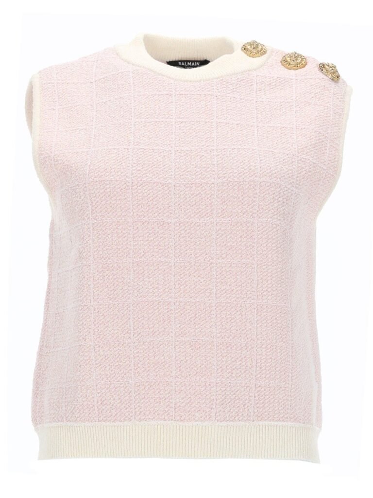 SLEEVELESS TOP WITH JEWEL BUTTONS