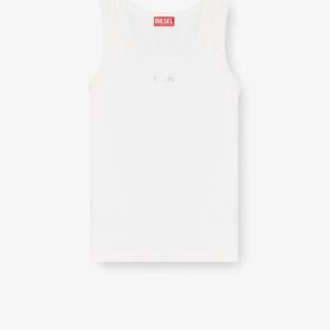 Slim fit ribbed tank top with metal Oval D