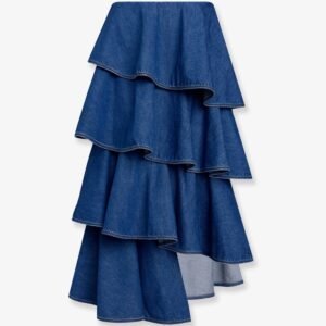 Spiral denim skirt