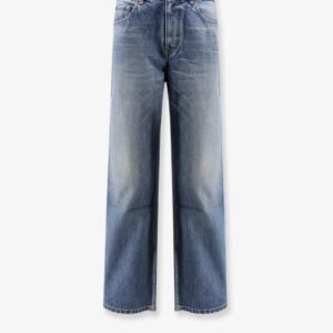 Stone-washed cotton jeans