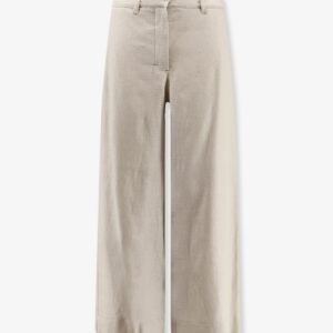 Stretch cotton and linen trousers