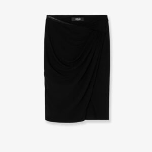 Stretch viscose midi skirt