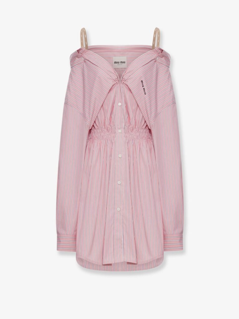 Striped cotton shirt dress