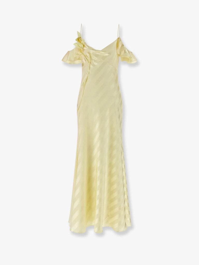 Striped satin long dress