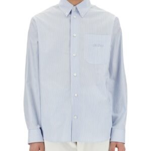 STRIPED SHIRT WITH SILK PRINTED INSERT