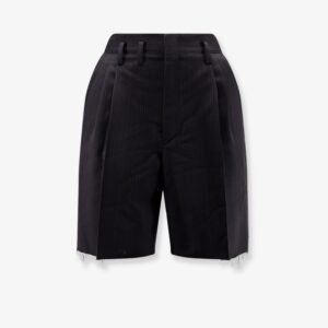 Striped virgin wool shorts