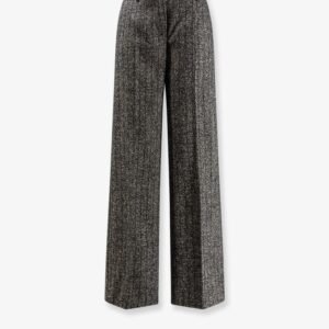 Striped wool blend trousers