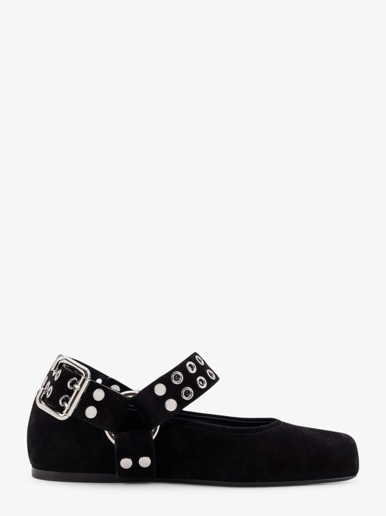 Suede Biker Flat Ballerinas