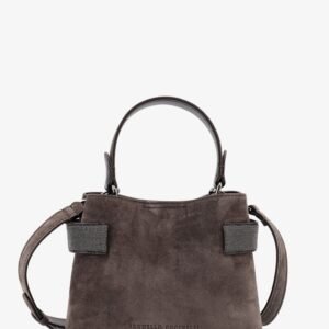 Suede crossbody bag with Monili detail