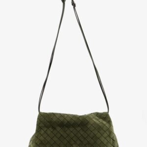 Suede Giorno shoulder bag with Intrecciato pattern
