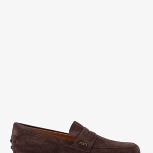 Suede loafers with side logo