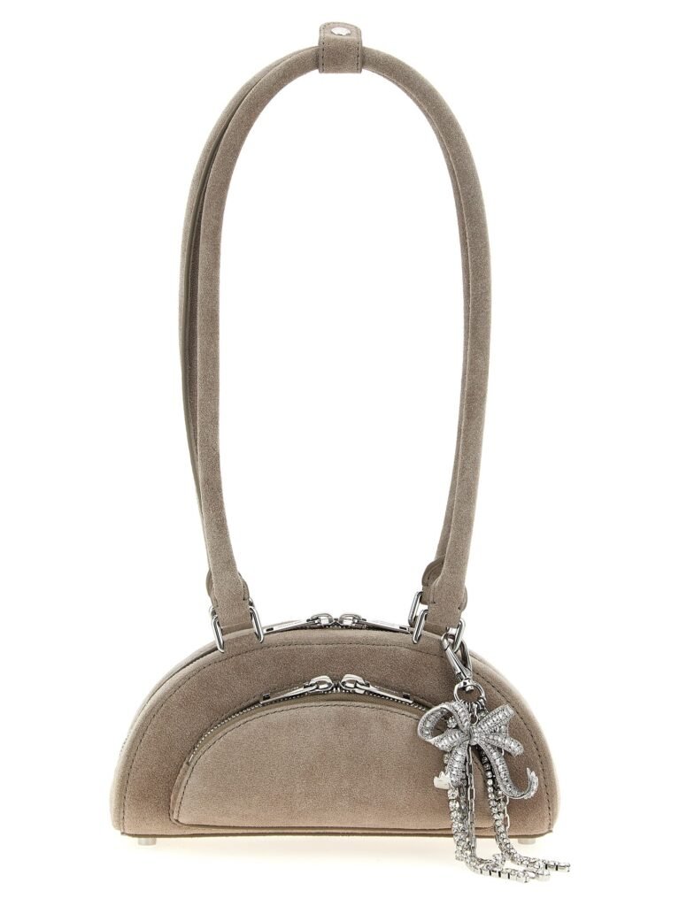 'Suede mini with charm' shoulder bag