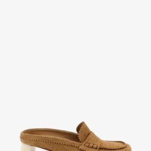 Suede sandals with iconic engraved logo
