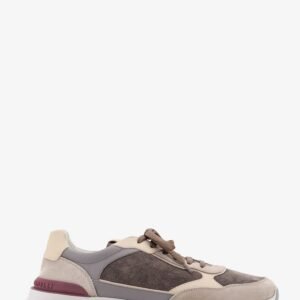 Suede sneakers with leather inserts