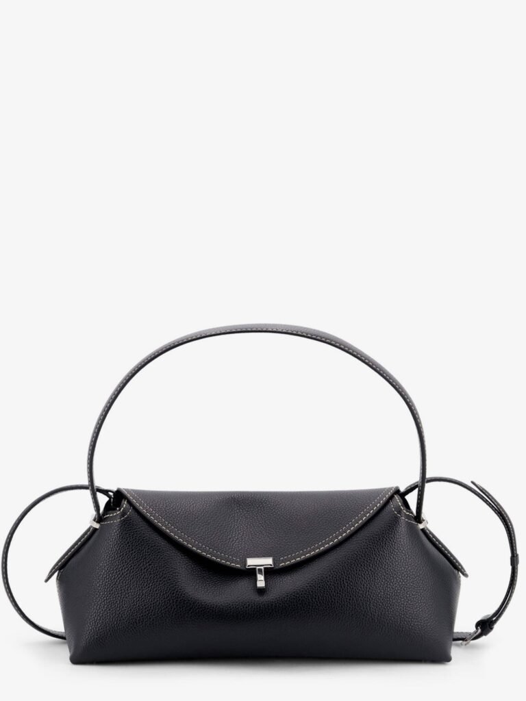 T-Lock Hammered Leather Shoulder Bag