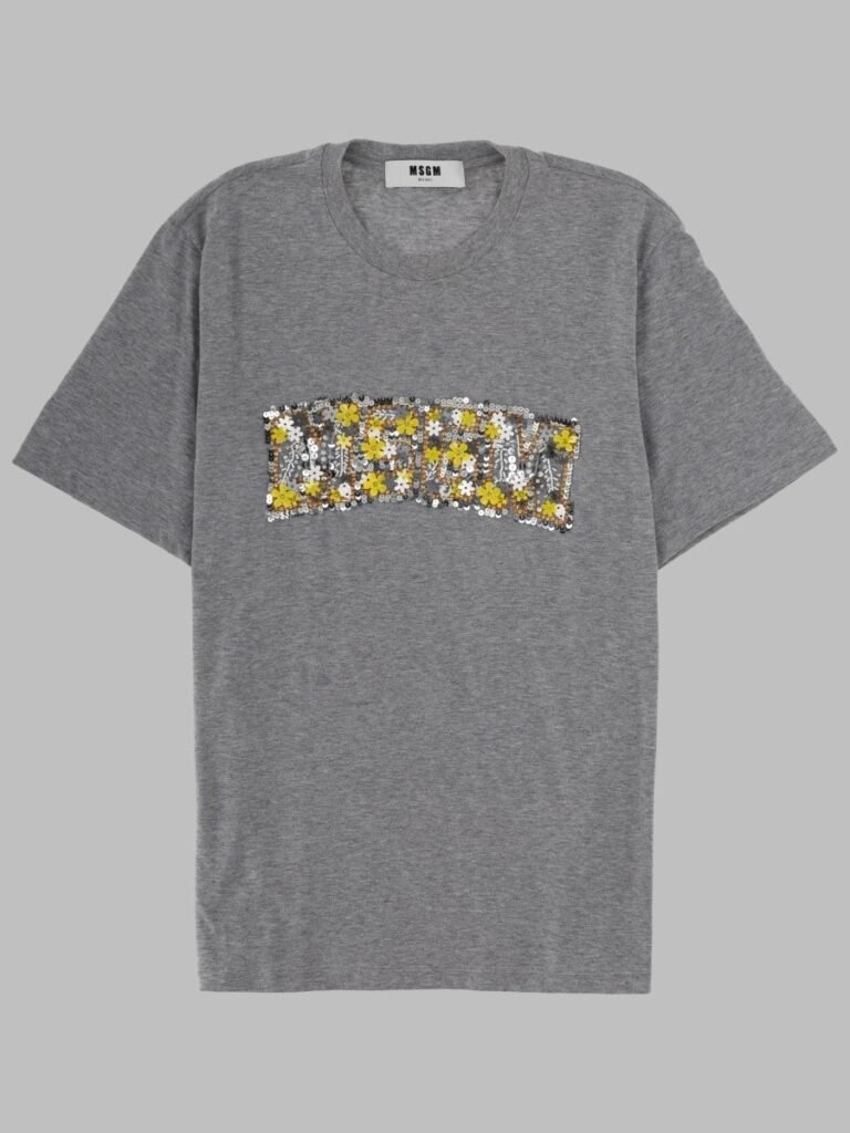 T-SHIRT CON LOGO CON PAILLETTES