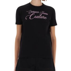 T-SHIRT CON LOGO E STRASS