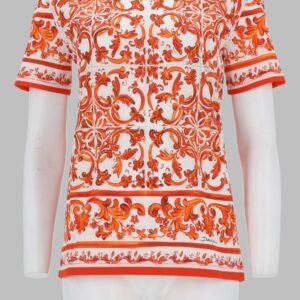 T-SHIRT IN JERSEY STAMPA MAIOLICA