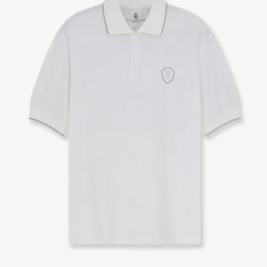 Technical fabric polo shirt with embroidered logo on the front