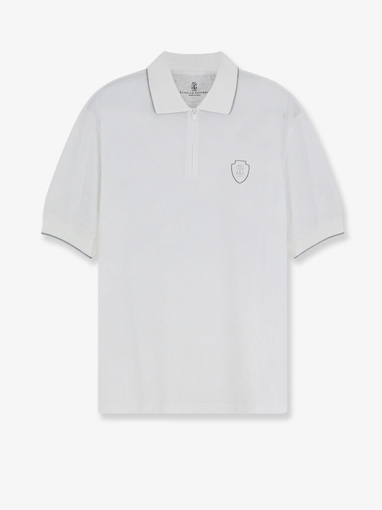 Technical fabric polo shirt with embroidered logo on the front